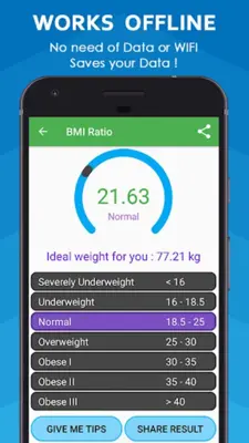 BMI Calculator & WHR Ratio android App screenshot 1