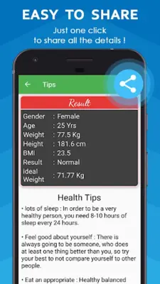 BMI Calculator & WHR Ratio android App screenshot 2