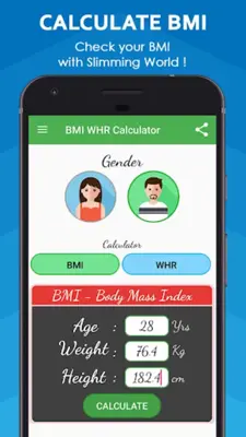 BMI Calculator & WHR Ratio android App screenshot 5